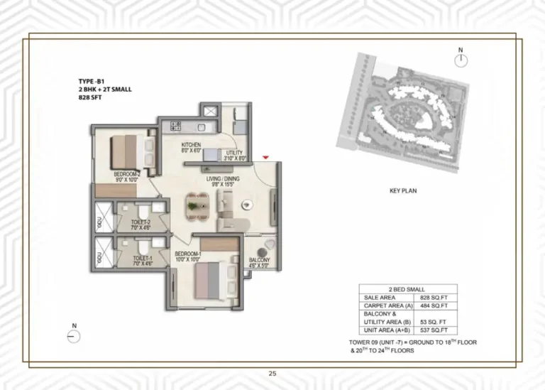 Prestige Parklane 2 Bed Floor Plan