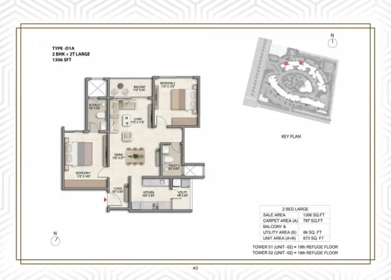 Prestige Parklane 2 Bed Floor Plan