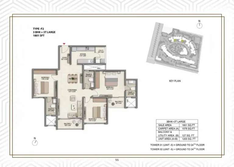 Prestige Parklane 3 Bed Floor Plan
